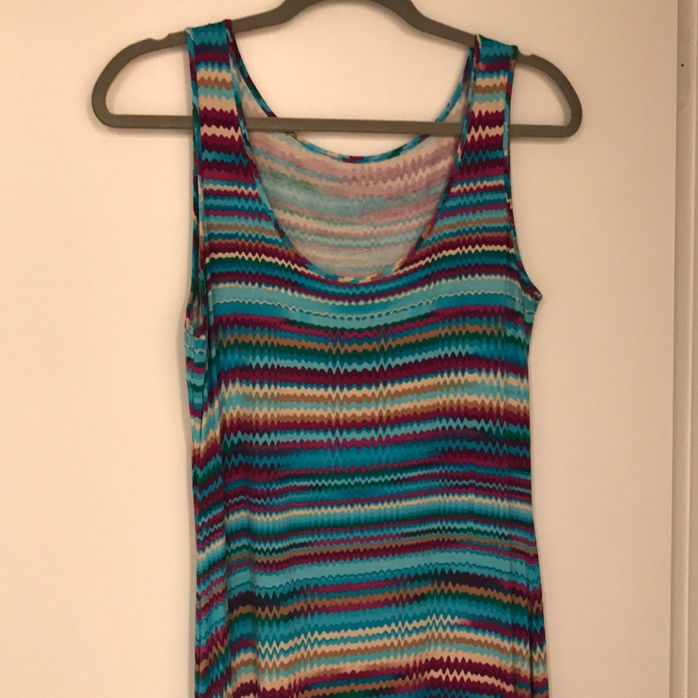 Calvin Klein striped sleeveless maxi dress